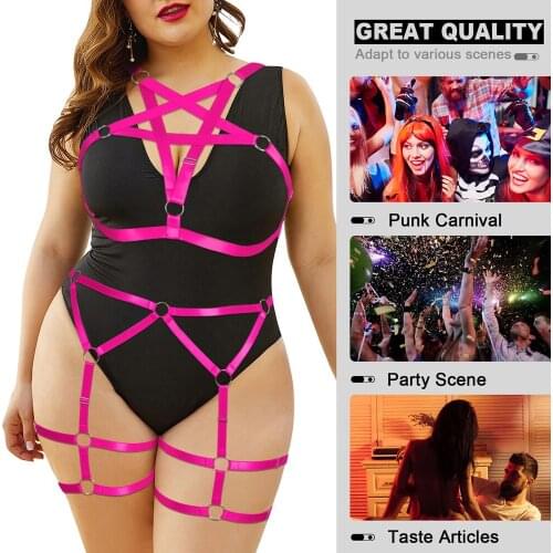 Bdsm Necklace Harness Fashion Body Harness Lingerie Plus Size Plump Womens Underwear Sexy lingerie Goth Belt Stockings Garter