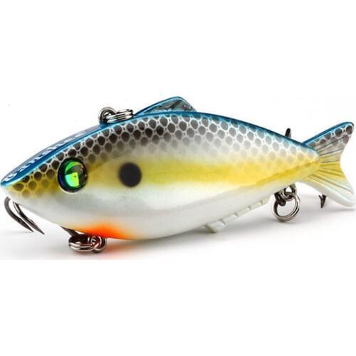 5pcs/lot VIB Spinner Fishing Lure Hard Baits 80mm 16g Sequin 6 Color Noise Paillette with Feather Treble Hook Fishing Gear Pesca