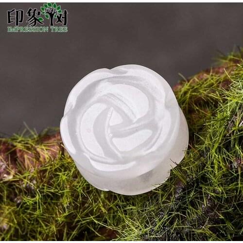 15x8mm Natural Gem White Jad e Beads 3D Rose Flower Carved Beads For Necklace Bracelets Handmade DIY Jewelry Components Making