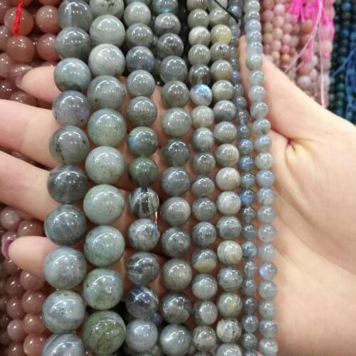 Natural Stone Beads Labradorite Stone 4/6/8/10/12mm Fashion Jewelry Loose Beads for Jewelry Making Necklace DIY Bracelet