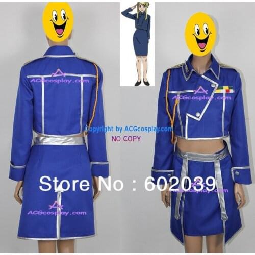 FullMetal Alchemist Winry Rockbell Military cosplay costume include collar pin