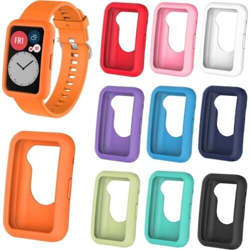 For Huawei Watch Fit Case Colorful Candy Soft Silicone Cover For Huawei Fit Watchfit Smart Watch Bumper Protective Shell Coque