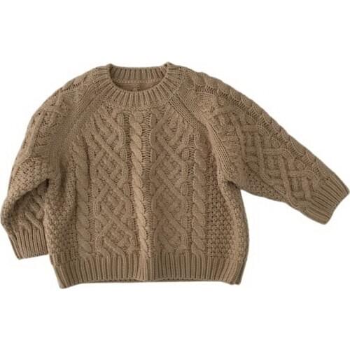 Children Girls Boys Sweater Long Sleeve Warm Winter Pullover Pattern Knitted Kid Tollder Winter Outfit Outwear Clothing