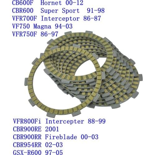 9pcs Motorcycle Friction Clutch Plates for Honda CB600F Hornet 00-12 CBR600F Super Sport 91-98 VFR700F 86-87 CBR900RR 00-03