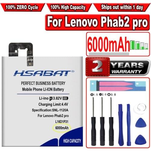 HSABAT 5900mAh L16D1P31 Battery for Lenovo Phab2 pro PB2-690M