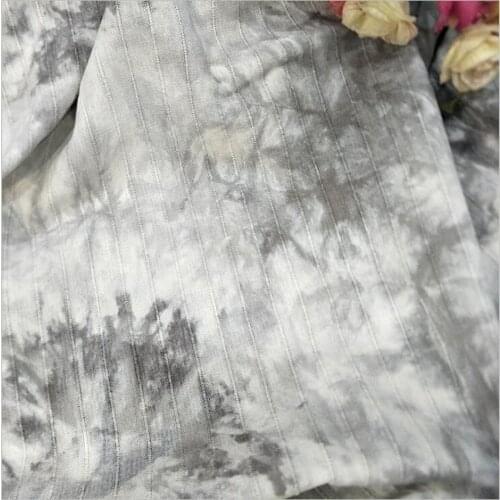 Hemp cotton ink painting retro literature spring and autumn dyed fabric clothing home decoration DIY fabric