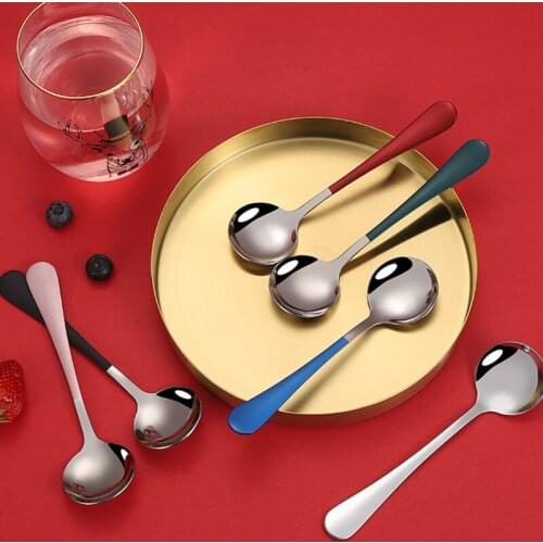 2020 Creativity Stainless Steel Spoon With Long Handle Ice Spoon Coffee Spoon Tea Home Kitchen Tableware Spoons Size16.6 CM