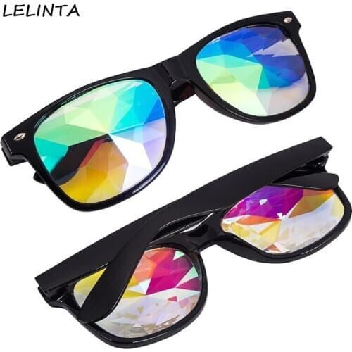 LELINTA Kaleidoscope Cool Glasses Rainbow Crystal Lens Goggles Steampunk Glasses Goggles Rave Diffraction Festival Eyewear