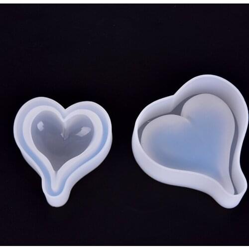 Love Heart Silicone Mold 3D Heart Silicone Mould For Car Decoration DIY Candle Resin Molds