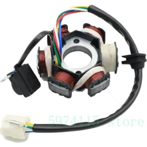 Magneto Stator 6 Coil Pole GY6 125cc 150cc Scooter ATV Go Kart Lance Znen Jonway Taotao JCL Moped