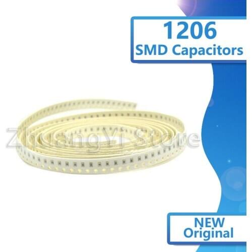 100pcs 1206 50V SMD Thick Film Chip Multilayer Ceramic Capacitor 1pF- 82uF 10NF 100NF 1UF 2.2UF 4.7UF 10UF 22PF