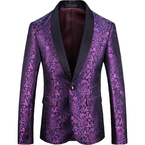 Dress suit mens blazers European and American dress purple spring autumn Одежда для жениха trajes de hombre modernos para bodas