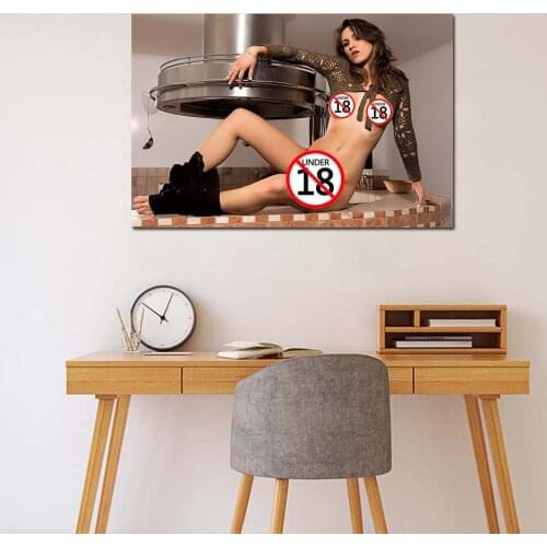 Wall Art Posters Sexy Model in the Kitchen Hot Body Pictures Canvas Painting Wall Picture Home Decorations