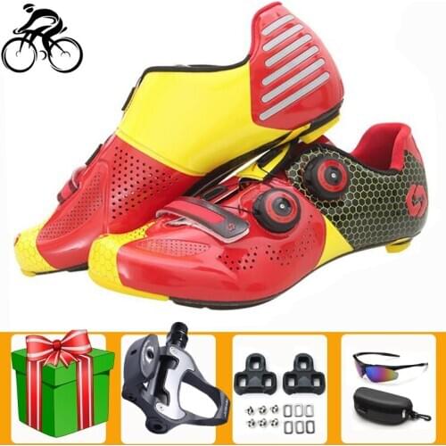 Sidebike New Road Cycling Shoes Red Sapatilha Ciclismo Carbon Fiber 2021 Ultralight Self-Locking Professional Bicycle Bicicleta