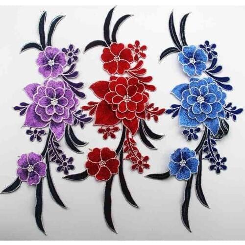 New Water-soluble Three-dimensional Magnolia Flower Embroidery Stickers Cheongsam Clothes Fashion Decorative Applique Patch