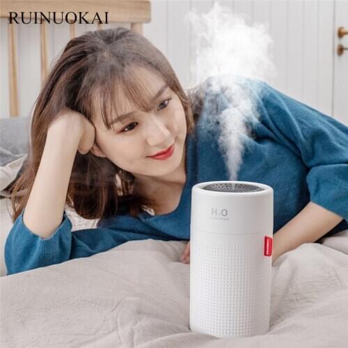 750ML Portable Mini Air Humidifier 2000mah USB Rechargeable Car Air Mist Maker Ultrasonic Aroma Diffuser for Home with LED Light