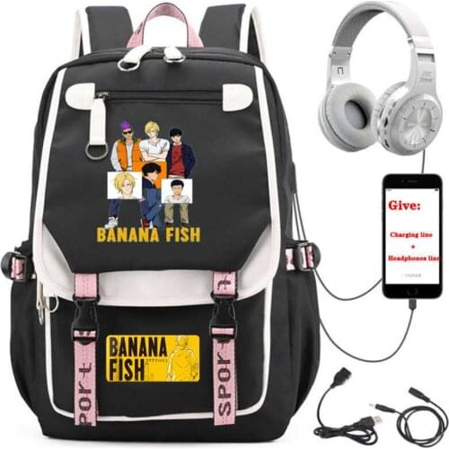 USB Charging teenagers Laptop packsack anime Banana Fish backpack boys Girl School book Bag Women men Travel Backpack Book Bag