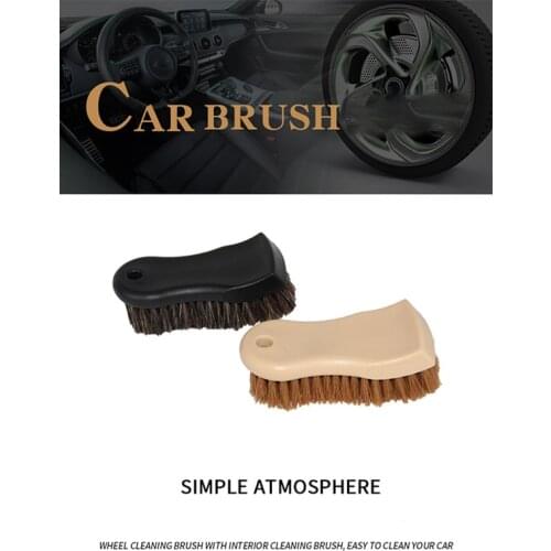 Horsehair Brush Car Portable Wheel Wash Brush Plastic Vehicle Tire Rim Cleaning Tools Scrub Wheels Cleaner Tool Car Accessories