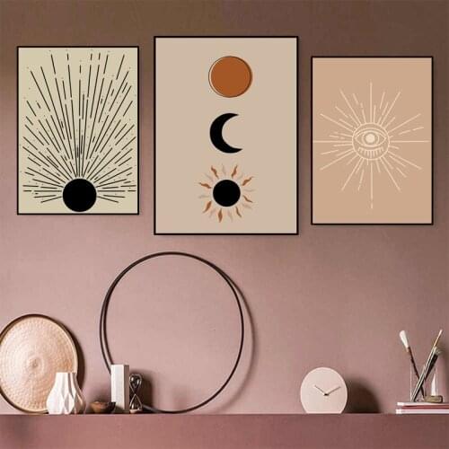 Nordic Style Abstract Moon Sun Poster Canvas Painting Scandinavian Posters and Prints Wall Pictures for Living Room Home Decor