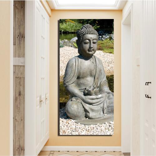 Modern Canvas Painting Wall Art Pictures Artwork Paintings Buddha garden &Stones Prints and Posters drop shipping FA339