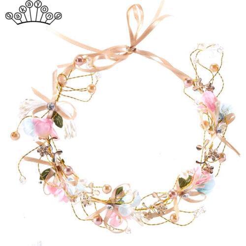 Wedding Headbands Bridal Ornaments Beautiful Flower Headbands Fashion Child Hair Band Simple Elegant Bride Accessories