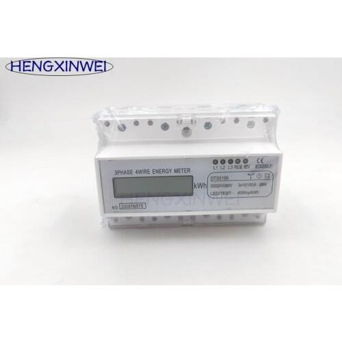 DTS5188 3*220/380V 50/60HZ three phase Din rail KWH Watt hour din rail energy meter LCD