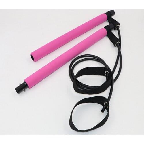 Yoga Tension Bar Multi-Functional Workout Pilates Chest Extension Arm Pilates Fitness Bar With Resistance Band For Exercise