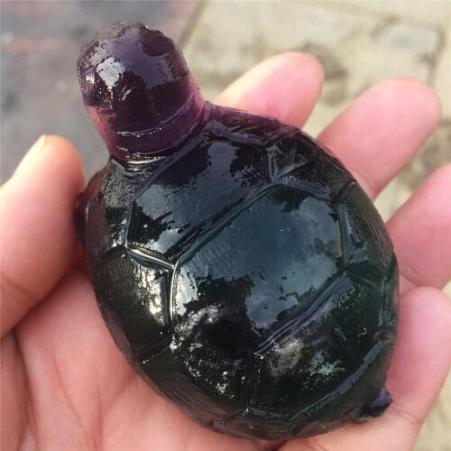 1pcs Natural seven color fluorite hand-carved animals cute tortoise crystal carved polished furniture decoration