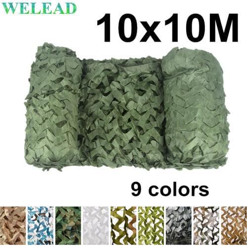 WELEAD 10x10M Reinforced Camouflage Nets Military Desert White for Garden Shading Mesh Hiding Outdoor Awning Cover 10*10 10x10
