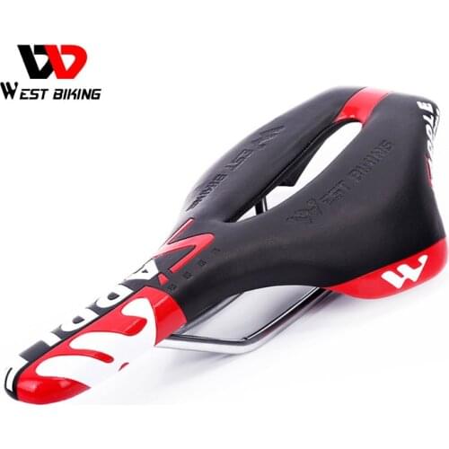WEST BIKING New Bicycle High Elastic PU Waterproof Saddle Surface Breathable MTB Bike Saddle For Men Shockproof Comfortable Seat