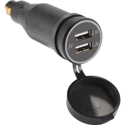 2020 new Motorcycle 2-USB Charger Din Plug Power outlet Swivel for BMW MA1582 Power Adapter with LED Light
