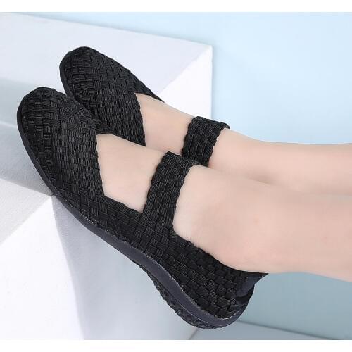 2020 Spring Women Flats Shoes Women Woven Ballerina Ballet Flats Ladies Slip On Loafers Shoes Female Footwear Flat Shoes 35-42