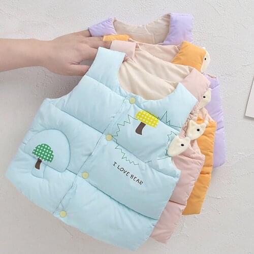 Childrens Autumn Vest Multiple Styles Cute Casual Cartoon Pattern Single-Breasted Boys And Girls 1-5 Years Old