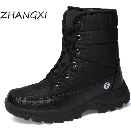 Winter Mens Hiking Boots Couple Snow Boots Plus Velvet Warm Outdoor Casual Short Boots Resistance Men Cotton Shoes Ankle Boots