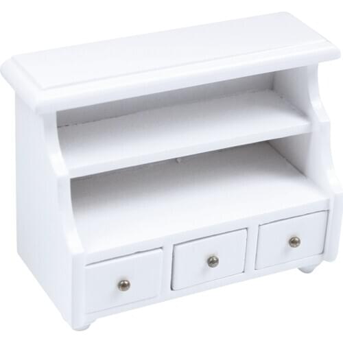 1/12 Dollhouse Miniature Furniture Bathroom Cabinet Toilet Cabinet White