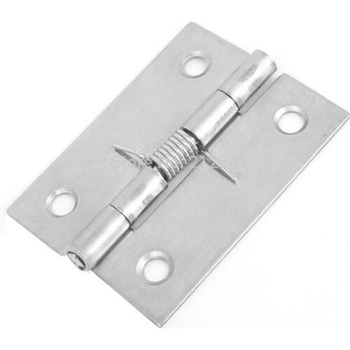 1.8 46mm Length 4 Hole Window Door Metal Self Closing Spring Hinge Silver Tone