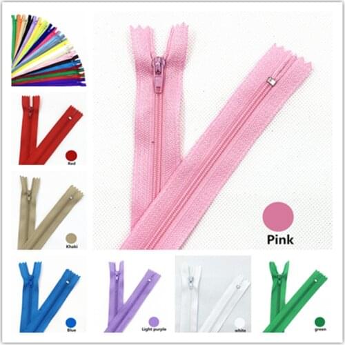 10pcs 16inch(40Cm) Nylon Coil Zippers for Tailor Sewing Crafts Nylon Zippers Bulk 20 Colors