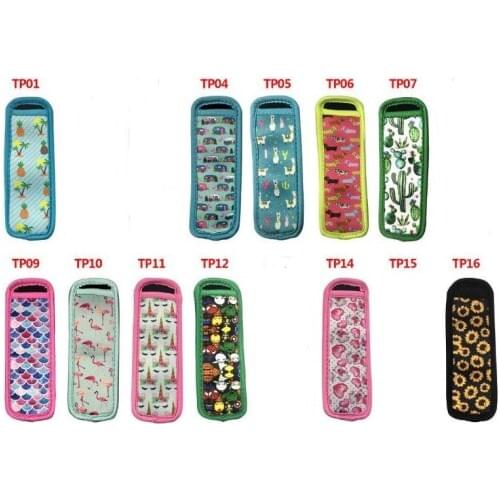 15 Style Pattern Reusable Popsicle Holders Popsicle Bags Freezer Ice Pop Sleeves Ice Pop Holders Neoprene Insulator Sleeves SN