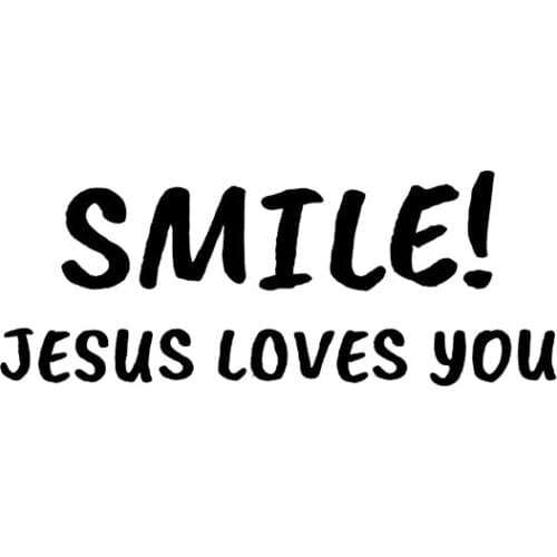 18*7cm Smile Jesus Loves You Decal Sticker Funny Bumper Sticker Car Truck Laptop Jdm Vinyl Decals Car Styling Car Sticker