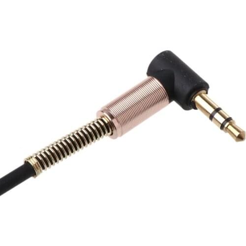 24cm Dual 90 Degree Nylon 3.5 mm to 3.5mm Male Jack Cable Car Aux Cord for iphone MP3 Speaker