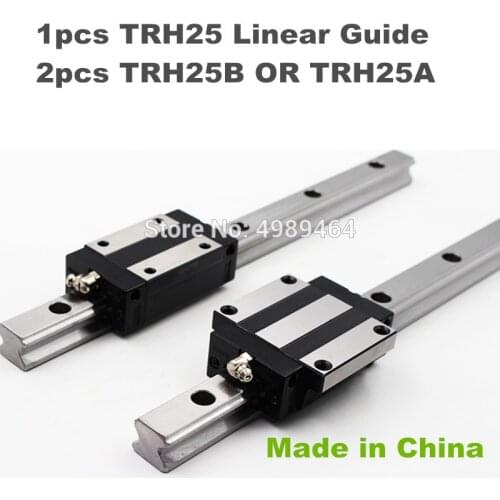 25mm Precision Linear Guide Rail 1pc TRH25 650 700 800 900 1000 1050mm +2pcs TRH25B or TRH25A Square linear block