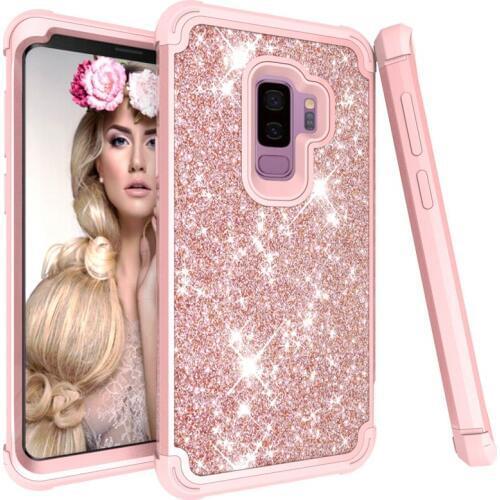 3-in-1 PC+Silicone Shock Resistant shining Mobile Phone Cases For Samsung Galaxy S9+ G9650 Contrast color&Lifted Bezel Design