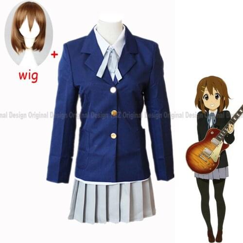 Anime K-ON ! Hirasawa Yui Cosplay Girl School Uniforms Costumes Hirasawa Yui Rozen Maiden Souseiseki Cosplay Wig