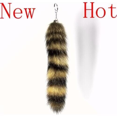 Free Shipping natural fox fur keychain leather keychain accessories