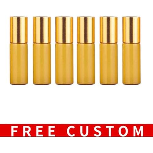 Free Custom Logo Wholesale 5 ML Portable Glass Refillable Perfume Bottle With Roll On Empty Essential Oils Case For Traveler