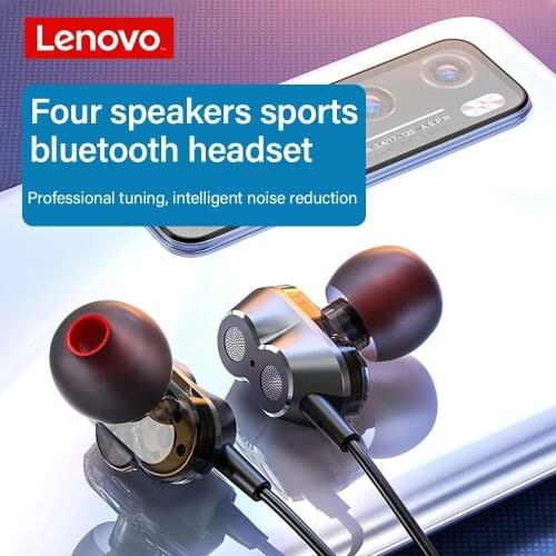 Lenovo HE08 Neck Hanging Wireless Bluetooth 5.0 Dual Dynamic Headphone In-ear Earphone with HD Mic