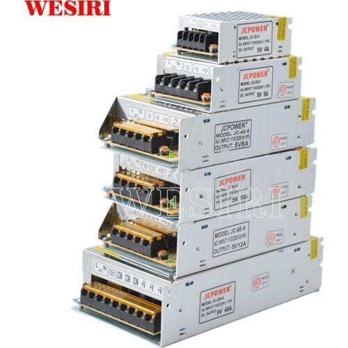 DC5V 2A/3A/4A/5A/8A/10A/12A/20A/30A/40A/60A Switch LED Power Supply Transformers WS2812B WS2801 SK6812 SK9822 APA102 LED Strip