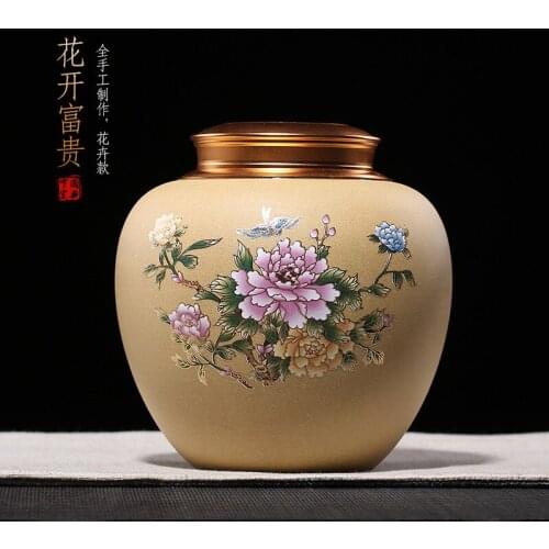 Ore section of coloured drawing or pattern the riches and honor peony flowers purple sand pot pot puer tea cake