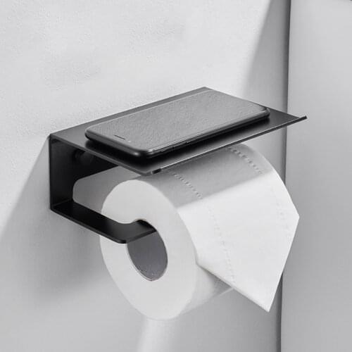 Hot High Quality Bathroom Roll Holder Stainless Steel Mobile Phone Paper Towel Holder Toilet Paper Holder