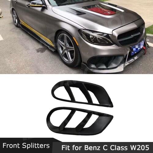 C Class Carbon Fiber / FRP Front Bumper Air Vent Mesh Grill Trims Frame for Mercedes Benz W205 C43 AMG Sport 2015-2019